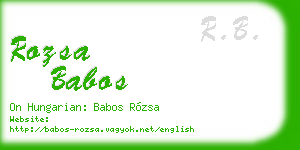 rozsa babos business card